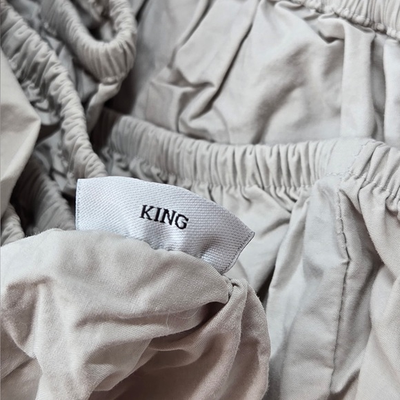 QUINCE Classic Organic Percale Sheet Set King Light Grey 5772 - Picture 9 of 11